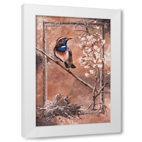 Forage I White Modern Wood Framed Art Print by Blair, David