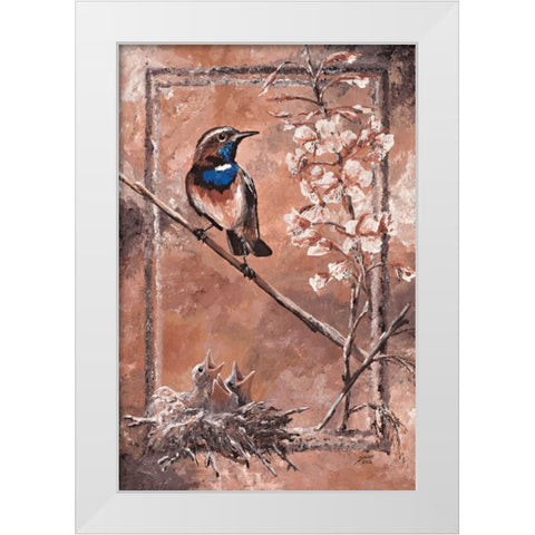 Forage I White Modern Wood Framed Art Print by Blair, David