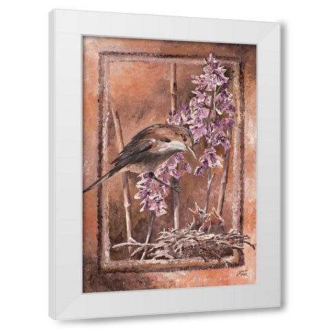 Forage II White Modern Wood Framed Art Print by Blair, David