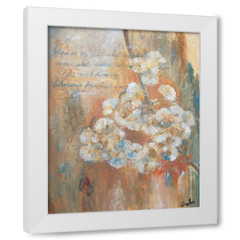 Faded Flowers White Modern Wood Framed Art Print by van den Bogerd, Escha