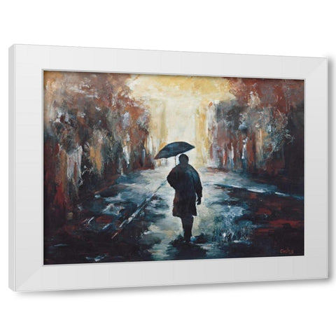 Solitude White Modern Wood Framed Art Print by van den Bogerd, Escha