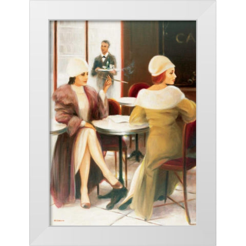 Cafe I White Modern Wood Framed Art Print by Denis, E