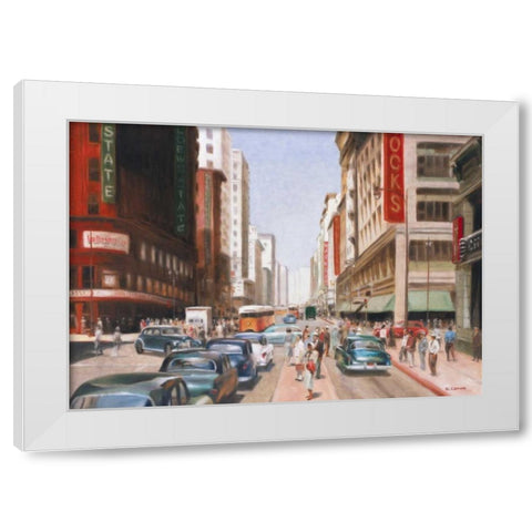 Los Angeles II White Modern Wood Framed Art Print by Denis, E