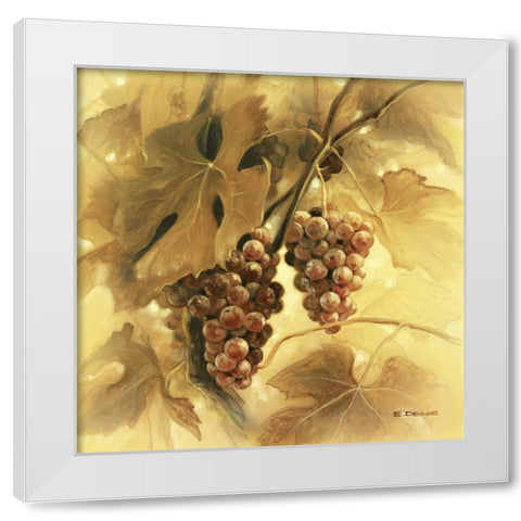 Grapes III White Modern Wood Framed Art Print by Denis, E
