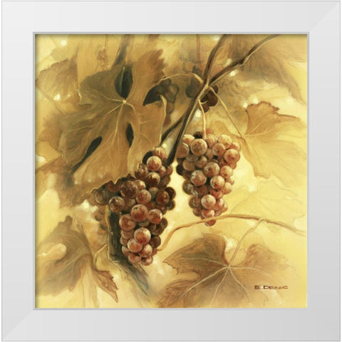 Grapes III White Modern Wood Framed Art Print by Denis, E