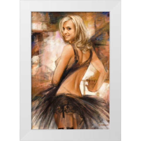 Attractive II White Modern Wood Framed Art Print by Denis, E