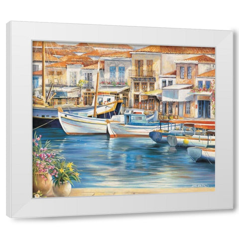 Ambiance de mediterranee II White Modern Wood Framed Art Print by Erwin, Eric