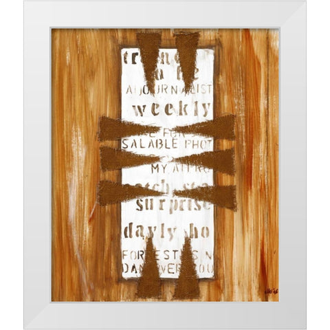 Hearts White Modern Wood Framed Art Print by Elki,O