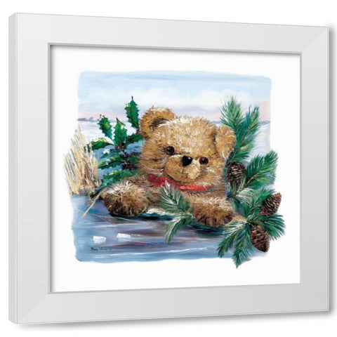 Winter Bear White Modern Wood Framed Art Print by Withaar, Rian