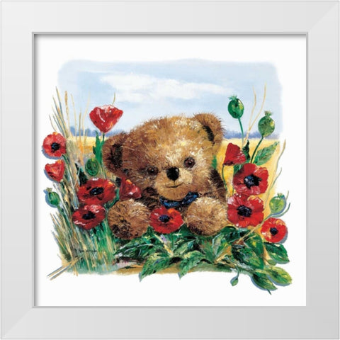 Summer Bear White Modern Wood Framed Art Print by Withaar, Rian