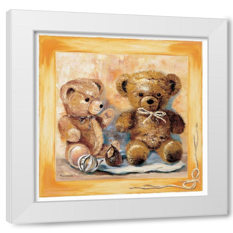 Bears White Modern Wood Framed Art Print by Withaar, Rian