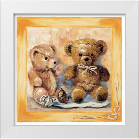 Bears White Modern Wood Framed Art Print by Withaar, Rian