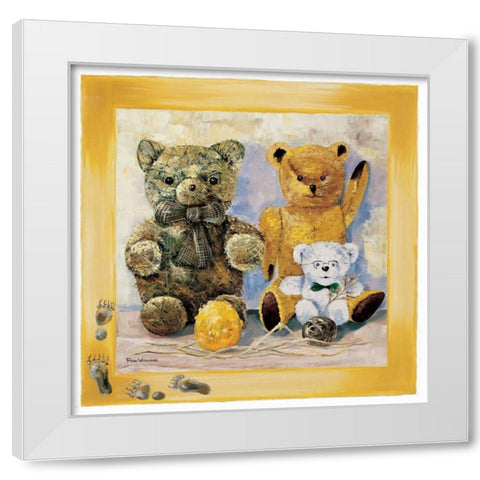 Straw bear White Modern Wood Framed Art Print by Withaar, Rian