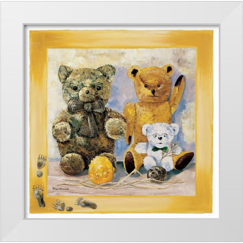 Straw bear White Modern Wood Framed Art Print by Withaar, Rian