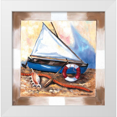 Nautilus I White Modern Wood Framed Art Print by Withaar, Rian