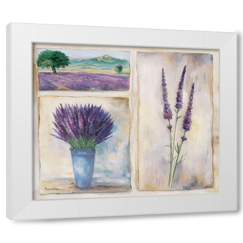 Purple trio White Modern Wood Framed Art Print by Withaar, Rian
