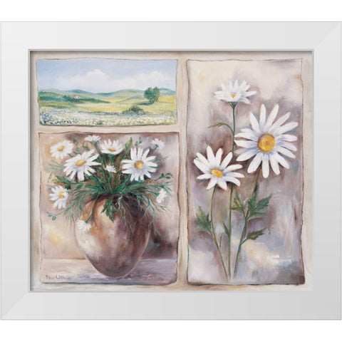 White trio White Modern Wood Framed Art Print by Withaar, Rian