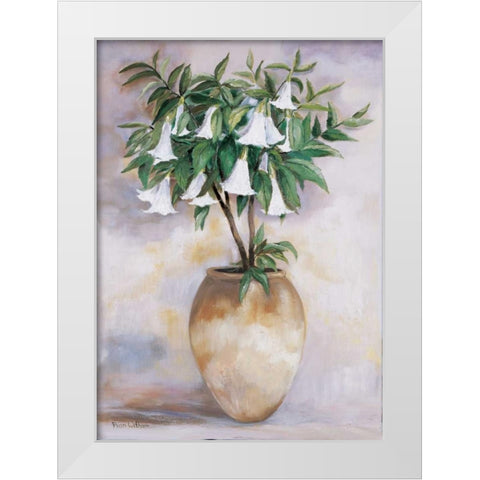 Datura White Modern Wood Framed Art Print by Withaar, Rian
