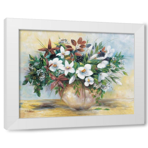 Bounteous blooms White Modern Wood Framed Art Print by Withaar, Rian