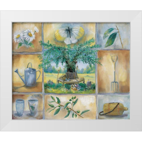 A garden theme White Modern Wood Framed Art Print by Withaar, Rian