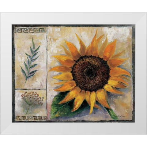 Sunflower composition White Modern Wood Framed Art Print by Withaar, Rian