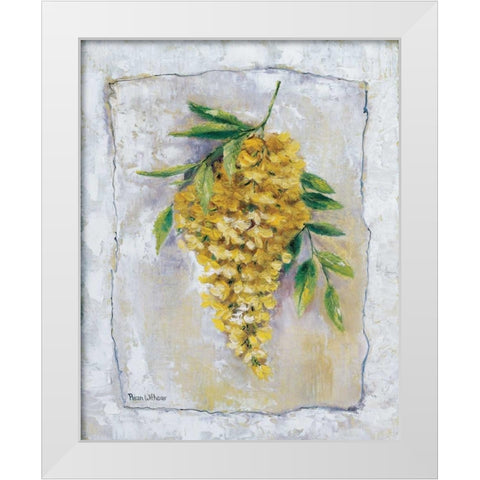 Yellow Laburnum White Modern Wood Framed Art Print by Withaar, Rian