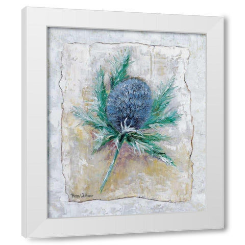 Thistle bud White Modern Wood Framed Art Print by Withaar, Rian