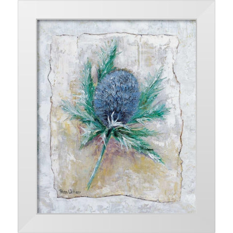 Thistle bud White Modern Wood Framed Art Print by Withaar, Rian