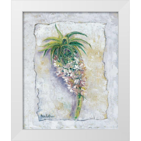 Pineapple bloom White Modern Wood Framed Art Print by Withaar, Rian