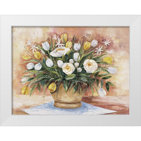 Colourful bouquet White Modern Wood Framed Art Print by Withaar, Rian