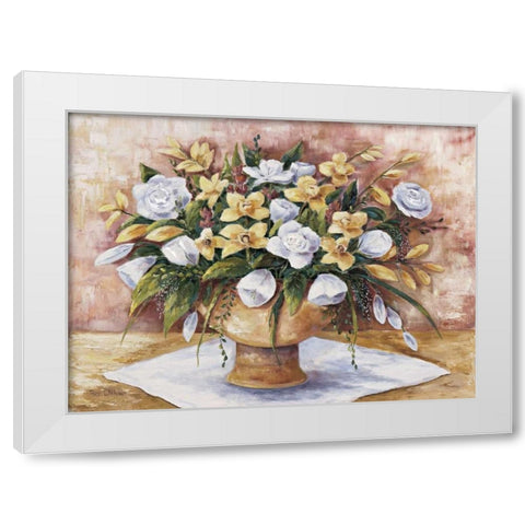 Wonderful bouquet White Modern Wood Framed Art Print by Withaar, Rian