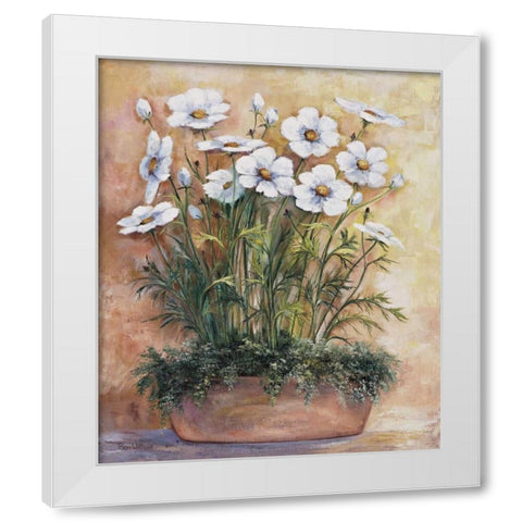 White anemones in bowl White Modern Wood Framed Art Print by Withaar, Rian