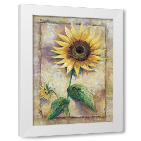 Magnificent sunflower White Modern Wood Framed Art Print by Withaar, Rian