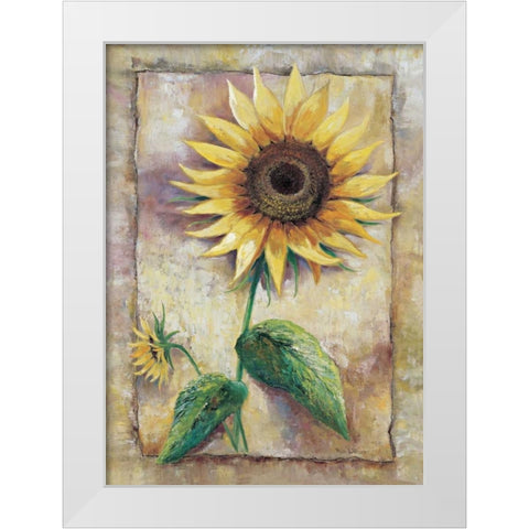 Magnificent sunflower White Modern Wood Framed Art Print by Withaar, Rian