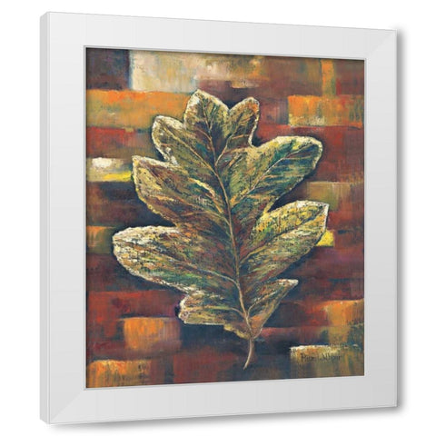 American oak leaf White Modern Wood Framed Art Print by Withaar, Rian