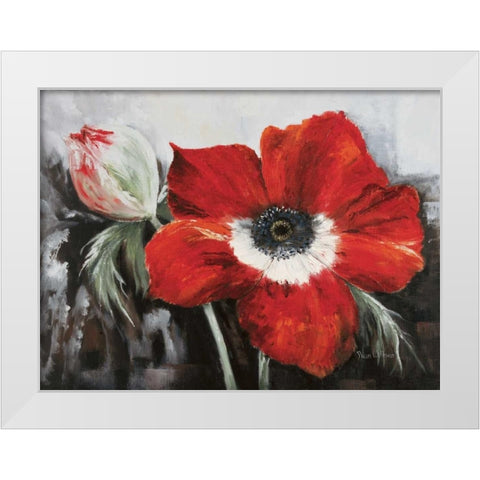 Poppy in full bloom White Modern Wood Framed Art Print by Withaar, Rian