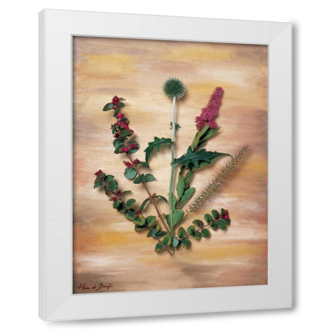 Pink wild flowers White Modern Wood Framed Art Print by de Bruijn, Hans