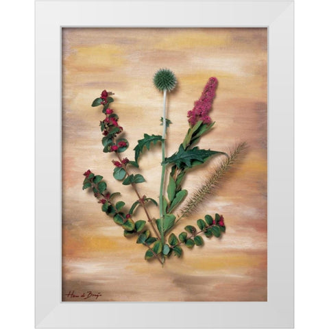 Pink wild flowers White Modern Wood Framed Art Print by de Bruijn, Hans