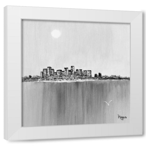 New York Skyline I White Modern Wood Framed Art Print by de Bruijn, Hans