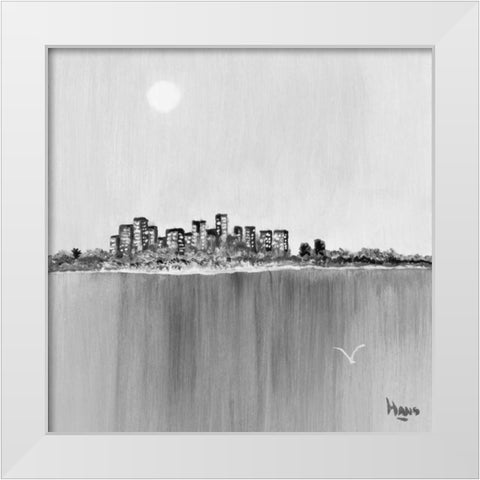 New York Skyline I White Modern Wood Framed Art Print by de Bruijn, Hans