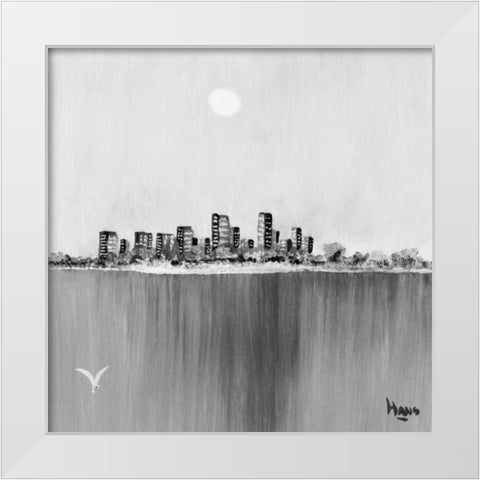 New York Skyline II White Modern Wood Framed Art Print by de Bruijn, Hans