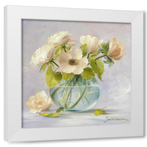 Yellow anemones White Modern Wood Framed Art Print by Scholnhammer, Heinz