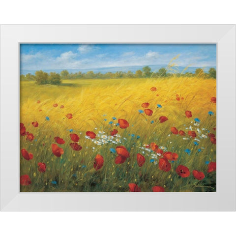 Sparkling field I White Modern Wood Framed Art Print by Scholnhammer, Heinz