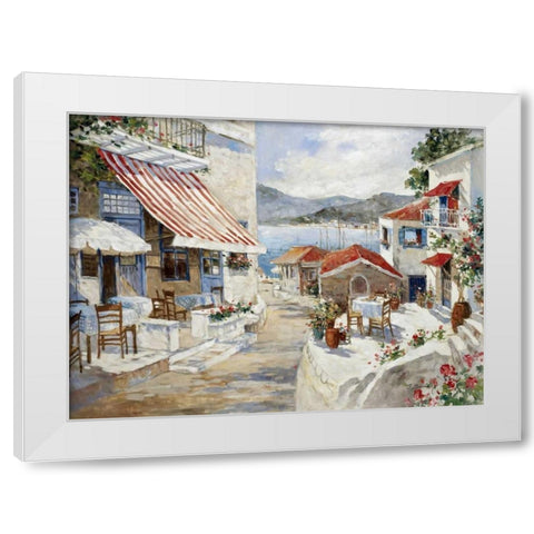 To the promenade White Modern Wood Framed Art Print by Bosman, Johan