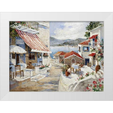 To the promenade White Modern Wood Framed Art Print by Bosman, Johan
