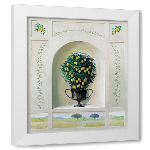 Lemon grove White Modern Wood Framed Art Print by Bonet, Julia