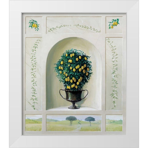 Lemon grove White Modern Wood Framed Art Print by Bonet, Julia