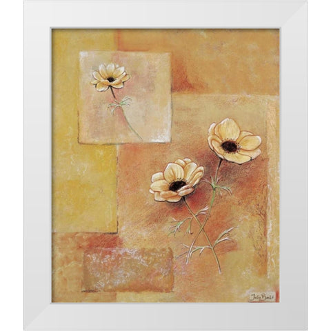 A block of flowers I White Modern Wood Framed Art Print by Bonet, Julia