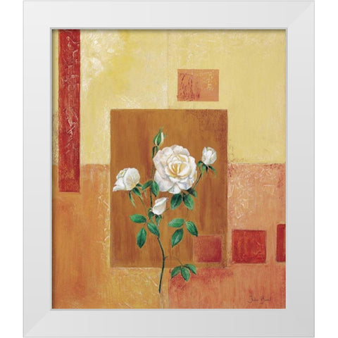 A patchwork rose I White Modern Wood Framed Art Print by Bonet, Julia