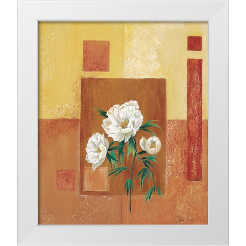 A patchwork rose II White Modern Wood Framed Art Print by Bonet, Julia
